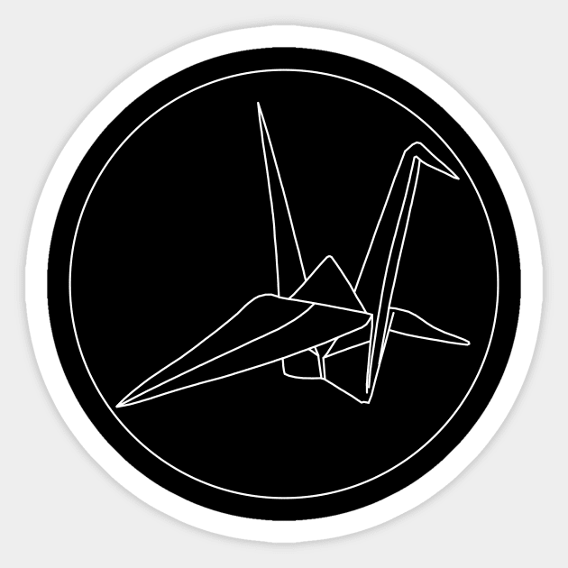Origami Crane (White) Sticker by EDGray